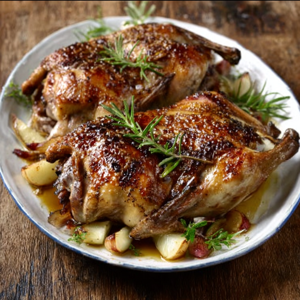 Pheasant Roasted in Duck Fat