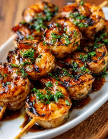 Shrimp Skewers with Wagyu Fat Glaze