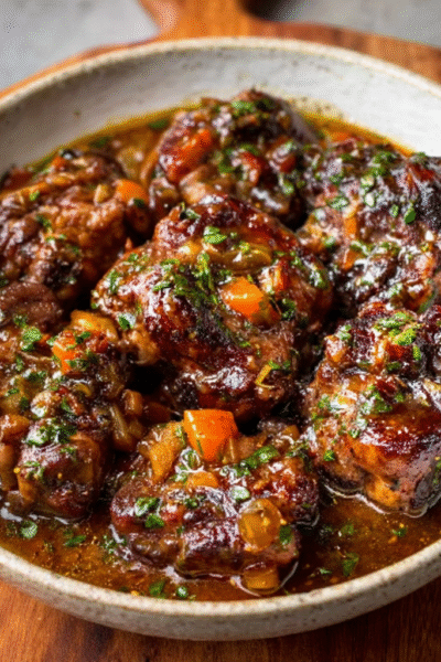 Slow-Cooked Oxtail in Bone Broth Reduction