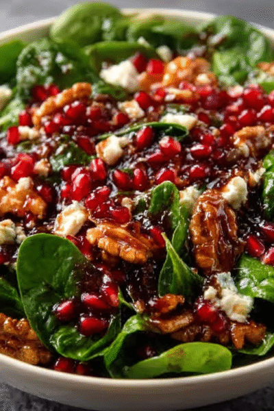 Spinach Salad with Pomegranate Vinaigrette