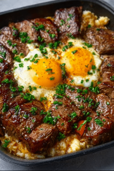 Steak and Eggs Carnivore Skillet