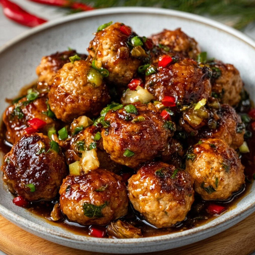 Sweet Festive Chicken Meatballs