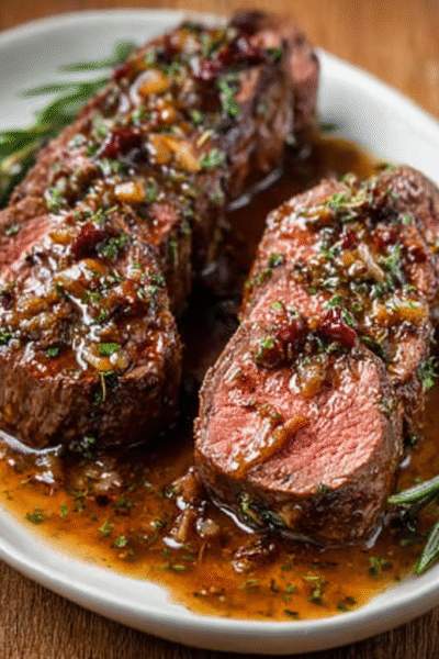 Venison Tenderloin with Butter-Herb Glaze