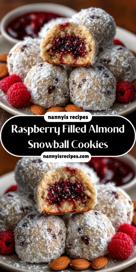 Raspberry Filled Almond Snowball Cookies will Delight You! 7 15 1