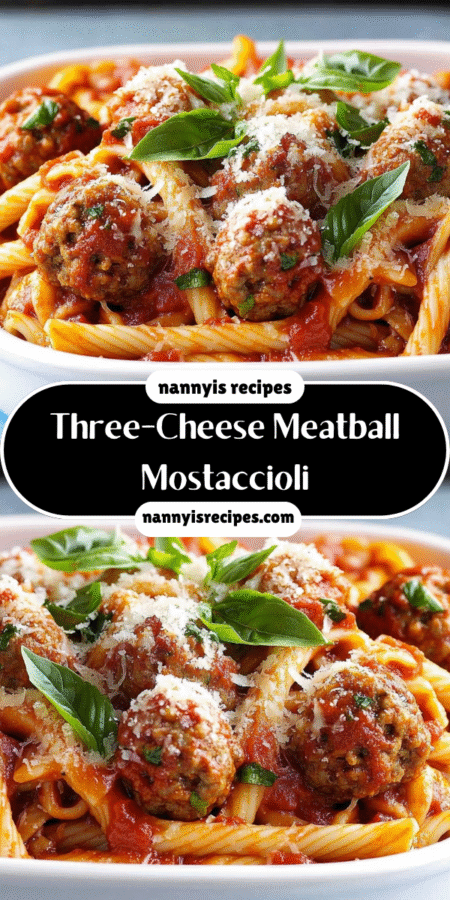 Three-Cheese Meatball Mostaccioli: A Must-Try Recipe! 7 57