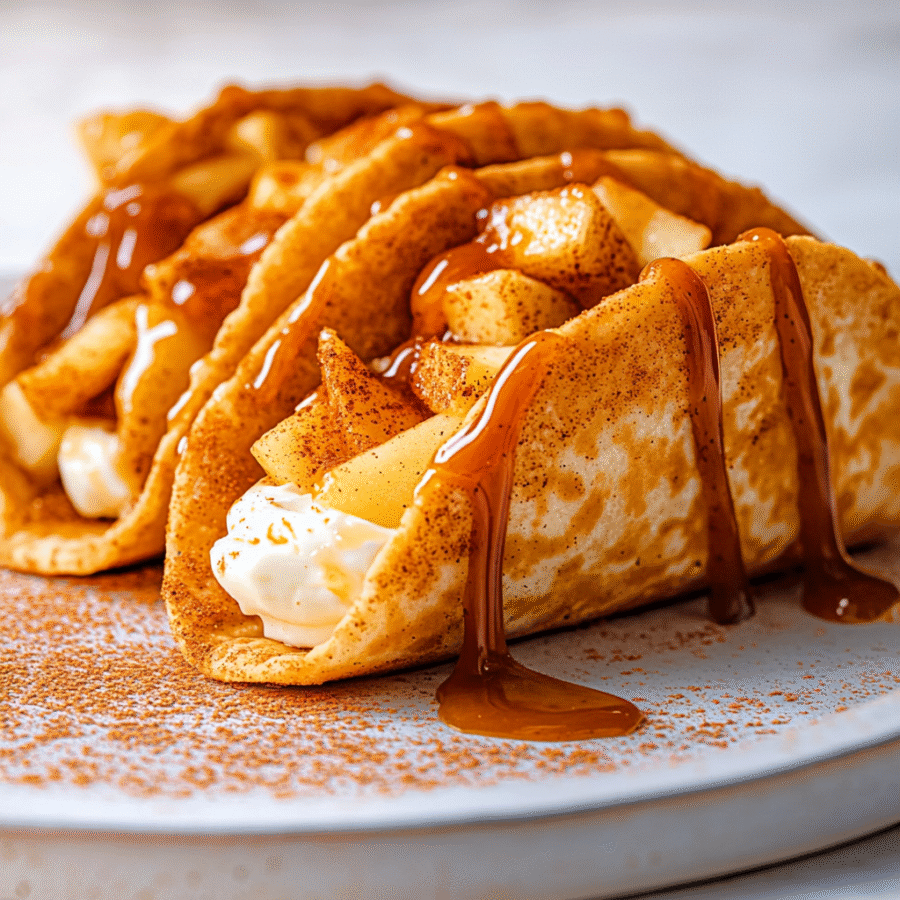 Apple pie cheesecake tacos