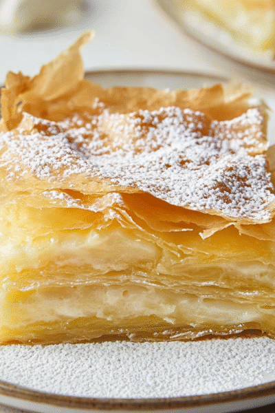 Authentic Greek Bougatsa with Creamy Custard