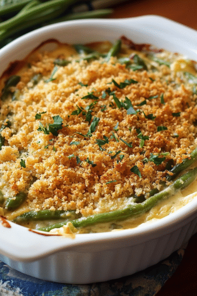 Beer-Cheese Green Bean Casserole