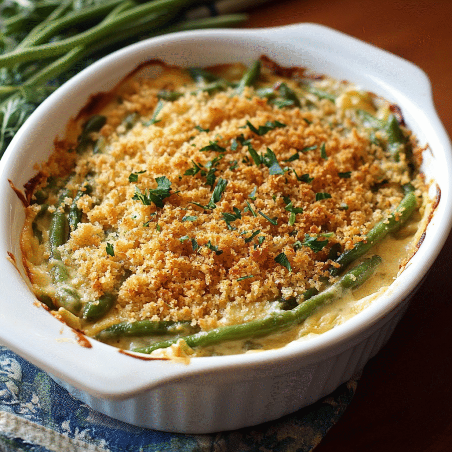 Beer-Cheese Green Bean Casserole