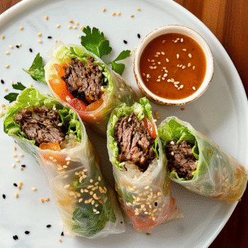 Big Mac-Inspired Rice Paper Rolls