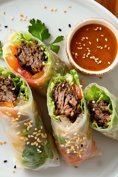 Big Mac-Inspired Rice Paper Rolls