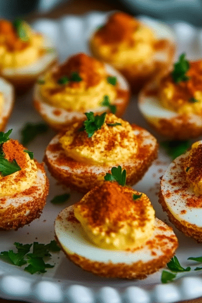 Cajun Style Fried Deviled Eggs
