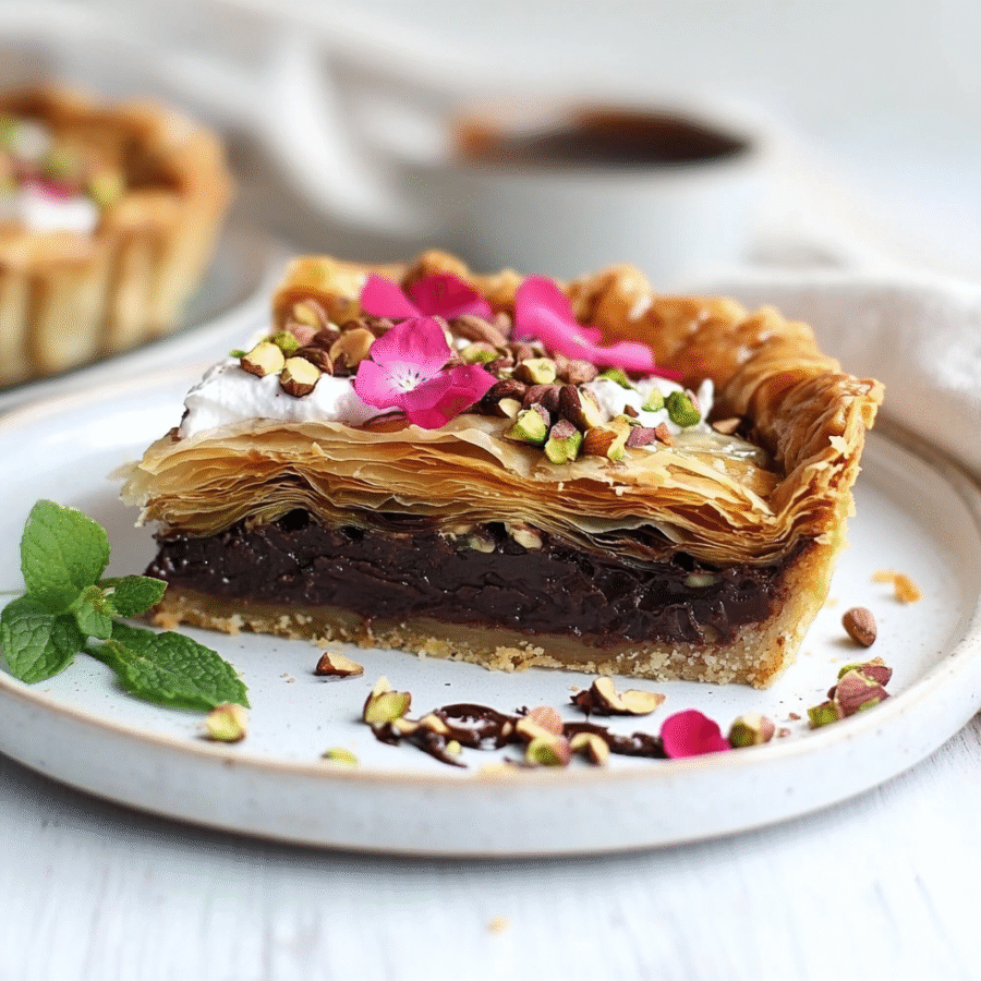 Choc Hazelnut Baklava Tart