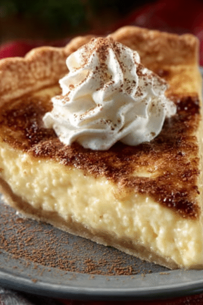 Christmas Eve Cinnamon-Vanilla Custard Pie