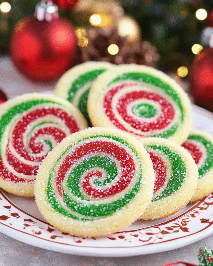 Christmas Pinwheel Sugar Cookies are a holiday delight! 6 Christmas Pinwheel Sugar Cookies