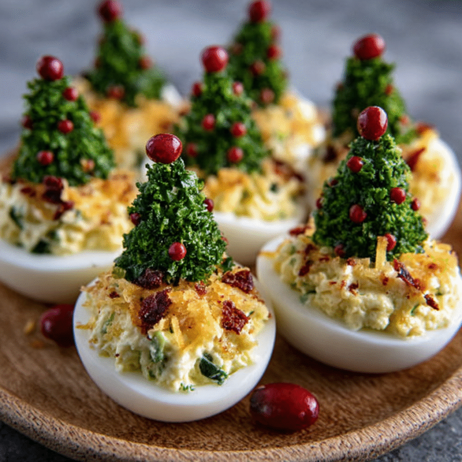 Christmas Tree Deviled Eggs: A Festive Recipe Delight! 6 Christmas Tree Deviled Eggs!