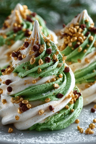 Christmas Tree Meringues