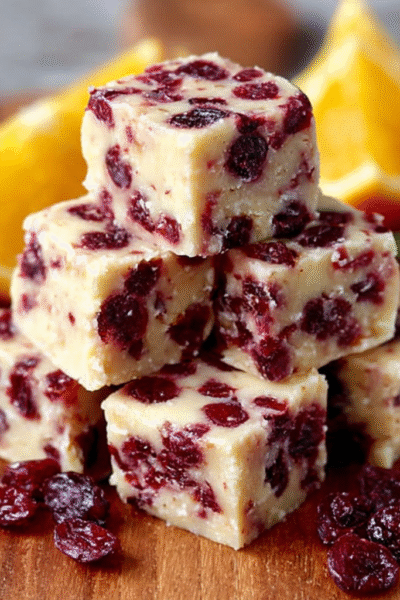 Cranberry Orange Silk Fudge Bites