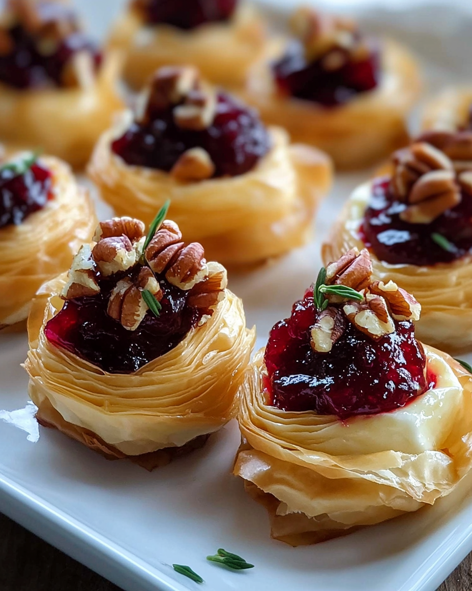Cranberry Pecan Phyllo Spirals