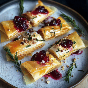 Cranberry and Brie Filo Crackers