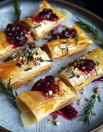 Cranberry and Brie Filo Crackers