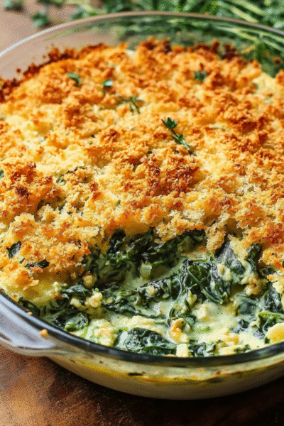 Crunchy Spinach Casserole