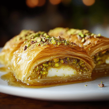 Custard baklava roll