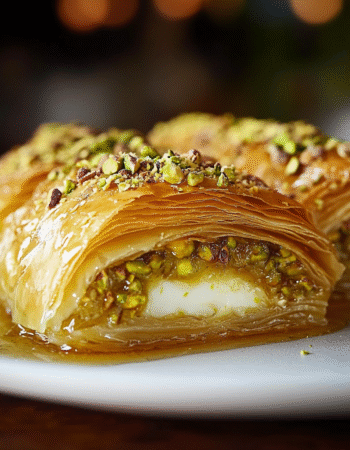 Custard baklava roll