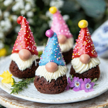Easy Brownie Bite Gnomes