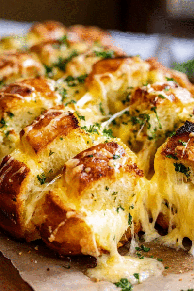 Easy Cheese and Roasted Garlic Pull-Apart Bread
