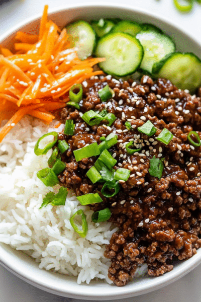 Easy Korean Ground Beef Bowls
