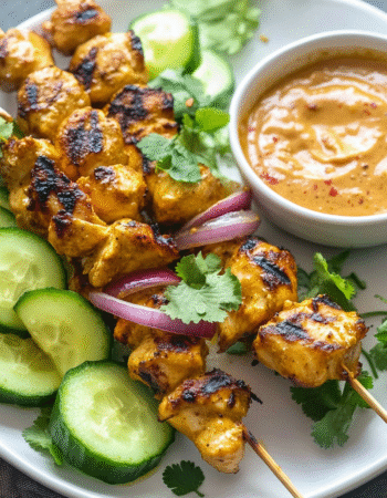 Easy Thai Chicken Satay & Peanut Sauce