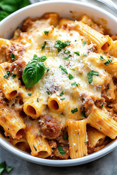 Four-Cheese Sausage Rigatoni