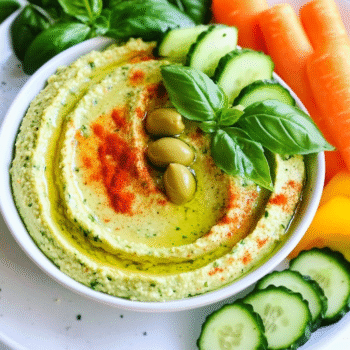 Fresh Summer Basil Hummus