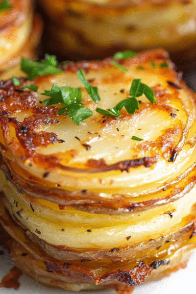 Garlic Potato Stacks