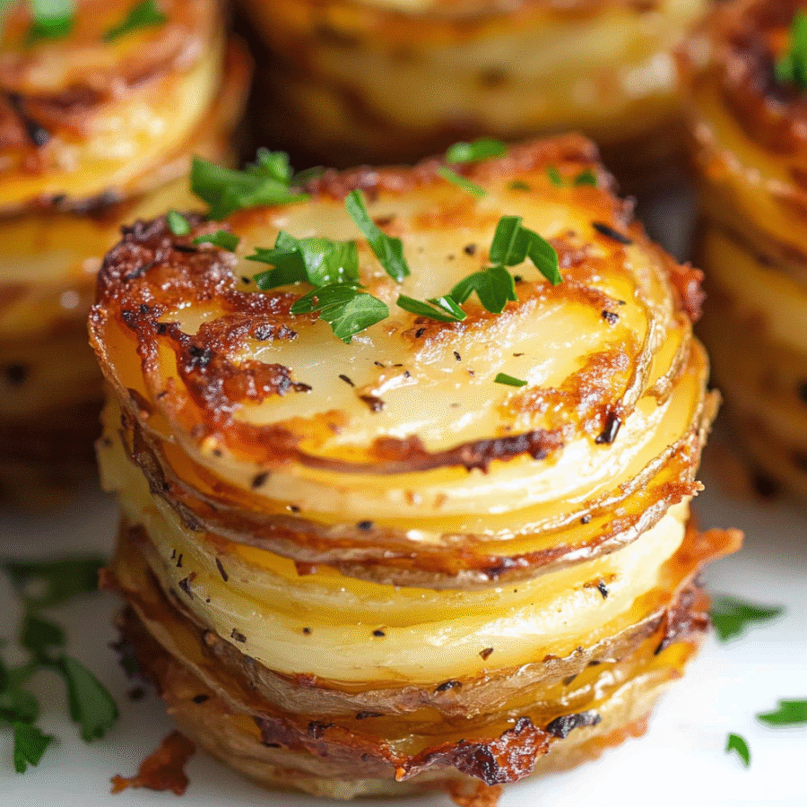 Garlic Potato Stacks