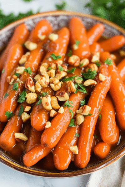 Glazed Marsala Carrots with Hazelnuts