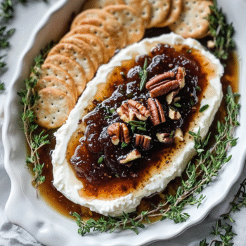 Goat Cheese Appetizer Spread with Fig Jam and Pecans