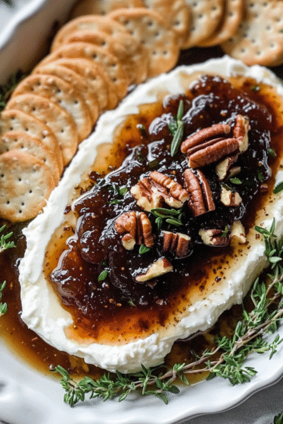 Goat Cheese Appetizer Spread with Fig Jam and Pecans