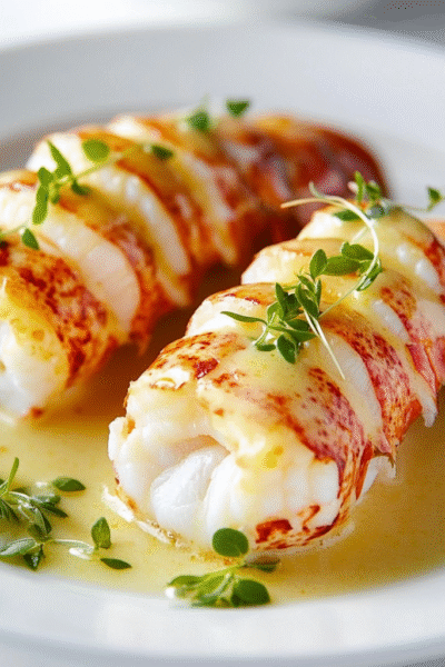 Golden Butter-Poached Lobster Tails