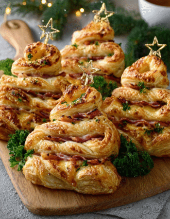 Ham & Cheese Puff Pastry Christmas Trees