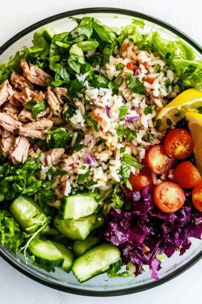 Healthy Winter Rice and Tuna Salad