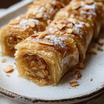 Honey Almond Baklava Rolls