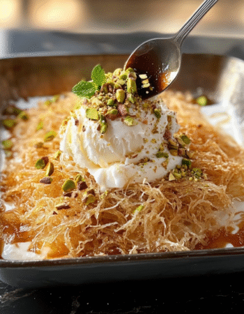 Kataifi Ice Cream with Mastiha Syrup