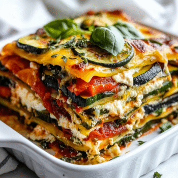 Layered Mediterranean Vegetable Lasagna with Creamy Ricotta