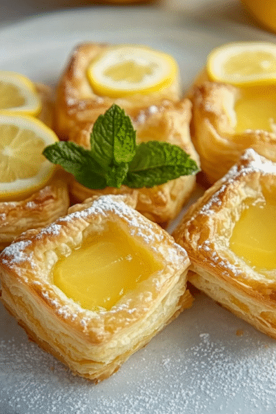 Lemon curd puff pastry