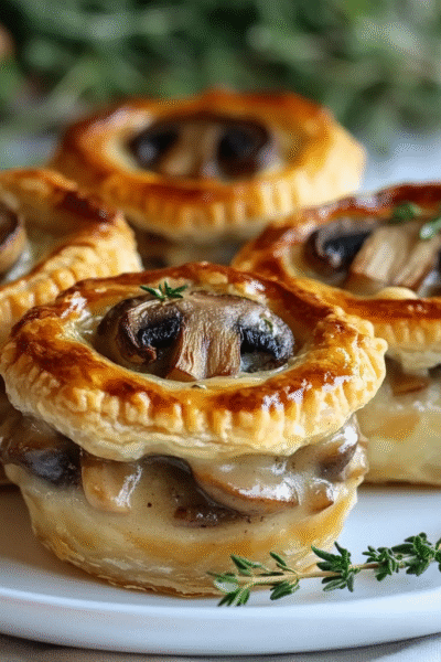 Mini Mushroom and Gruyère Pot Pies with Thyme