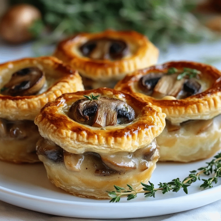 Mini Mushroom and Gruyère Pot Pies with Thyme