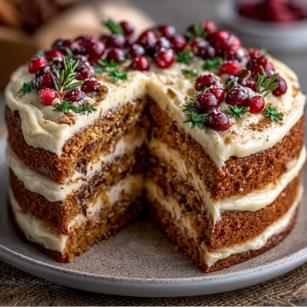 Moist Christmas Spice Cake with Eggnog Buttercream