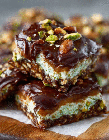 No-Bake Caramel Pistachio Glimmer Bars